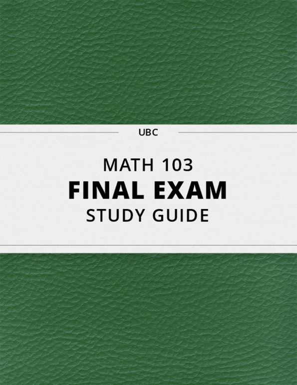 Math Final Exam Review