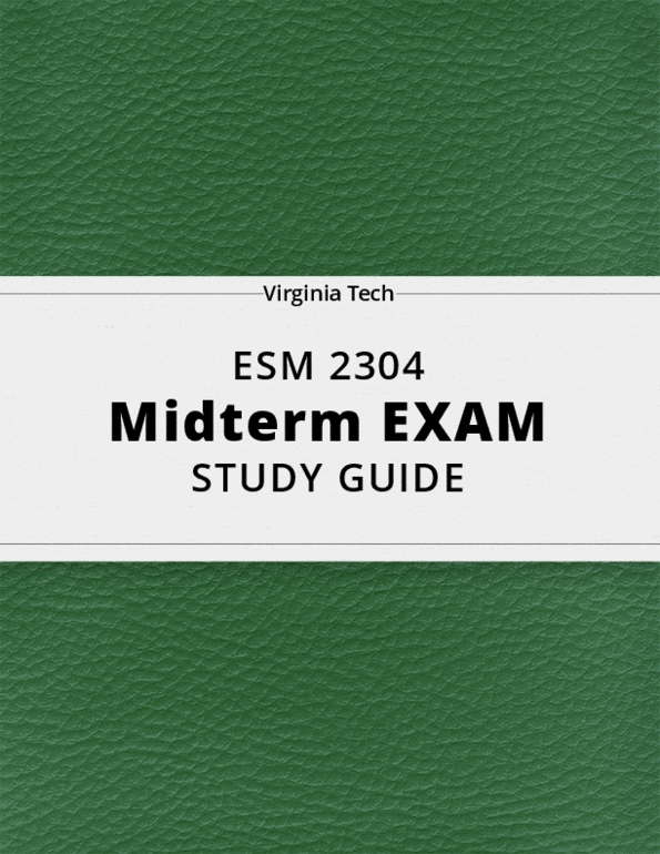 ESM 2304 Midterm Exam Guide Comprehensive Notes For The Exam 52