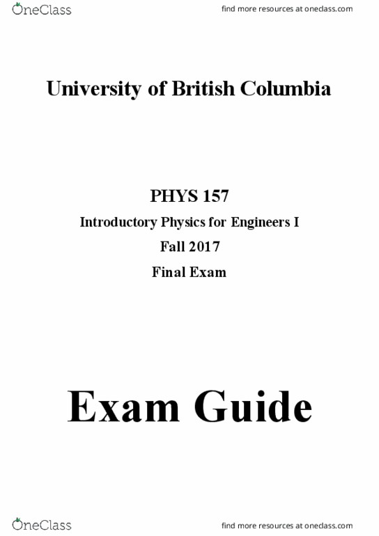 Phys Study Guide Fall Final Simple Harmonic Motion