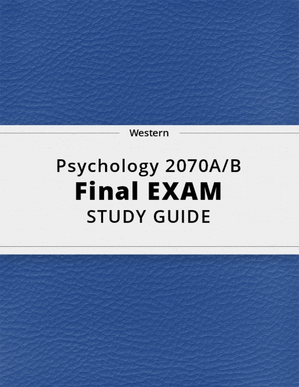 Psychology 2070A B Final Exam Guide Comprehensive Notes For The Exam