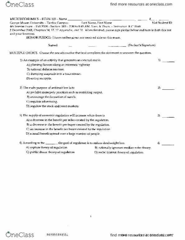 Econ Midterm Econ Term Test Fall Solutions Oneclass