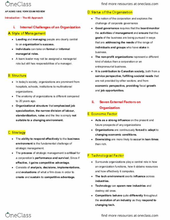 Adms Study Guide Fall Midterm Strategic Management Good