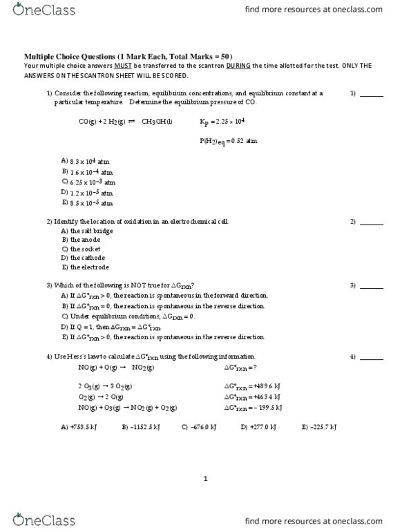 Chma H Final Chma H Final Exam Practice With Solutions Oneclass