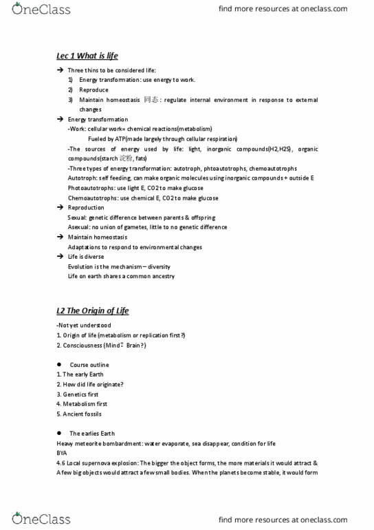 BIOL 111 Midterm Midterm Guideline OneClass