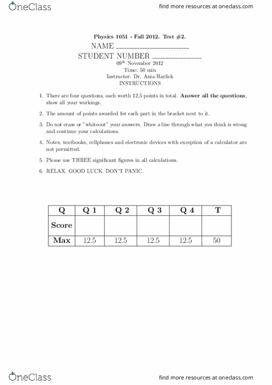 Phys Midterm Phys Fall Term Test Oneclass