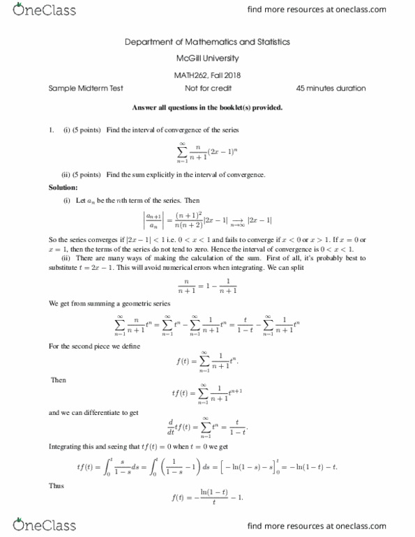 Math Midterm Math Midterm Fall Test Oneclass