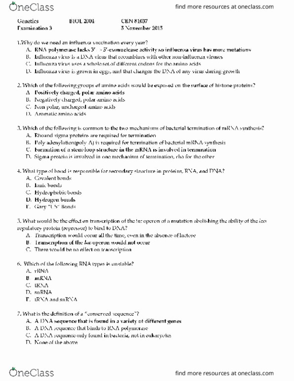 BIOL 2004 Midterm BIOL 2004 Exam 3 Fall 2015 OneClass