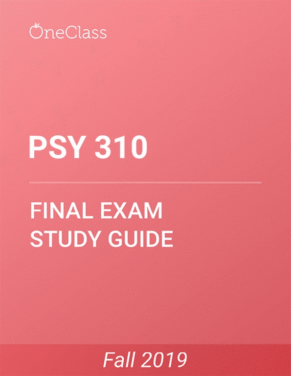 Psy Study Guide Fall Comprehensive Final Exam Notes Psy