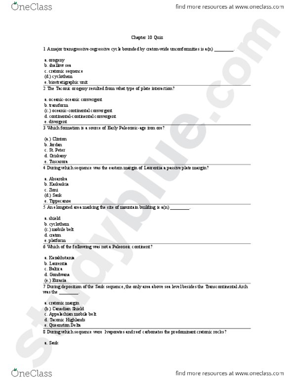 Es Final Geology Final Exam Review Packet Doc Oneclass