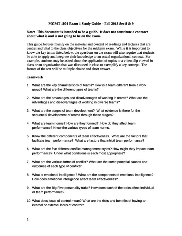 Mgmt Final Management Exam Study Guide On The Test Oneclass