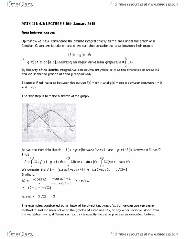 Math Lecture Areas And Volumes Oneclass