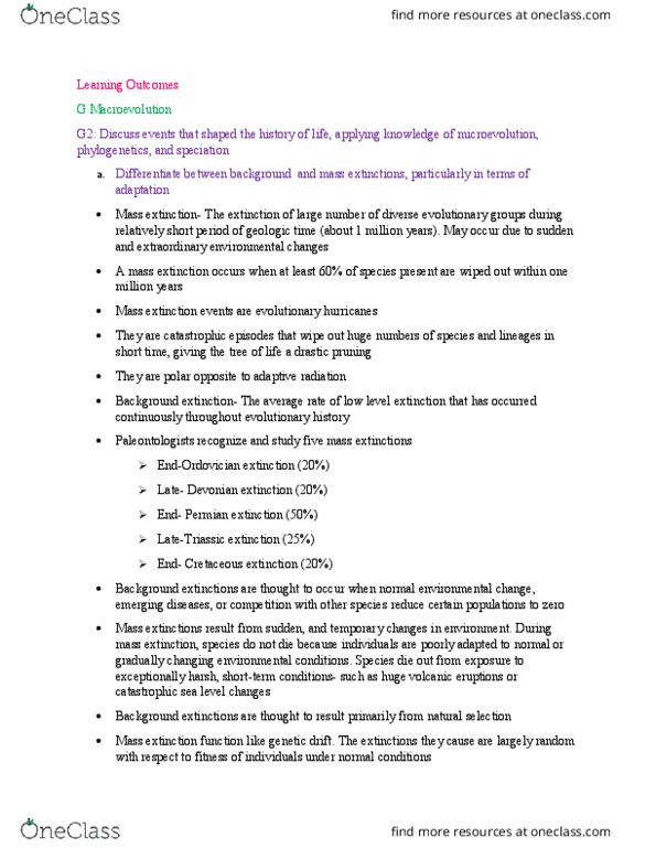 Biol Study Guide Winter Final Late Devonian Extinction