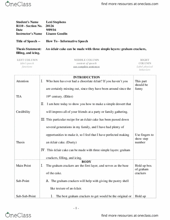 COMM-R - Communication & Theatre COMM-R 110 Lecture Notes - Lecture 3: Paula Deen thumbnail