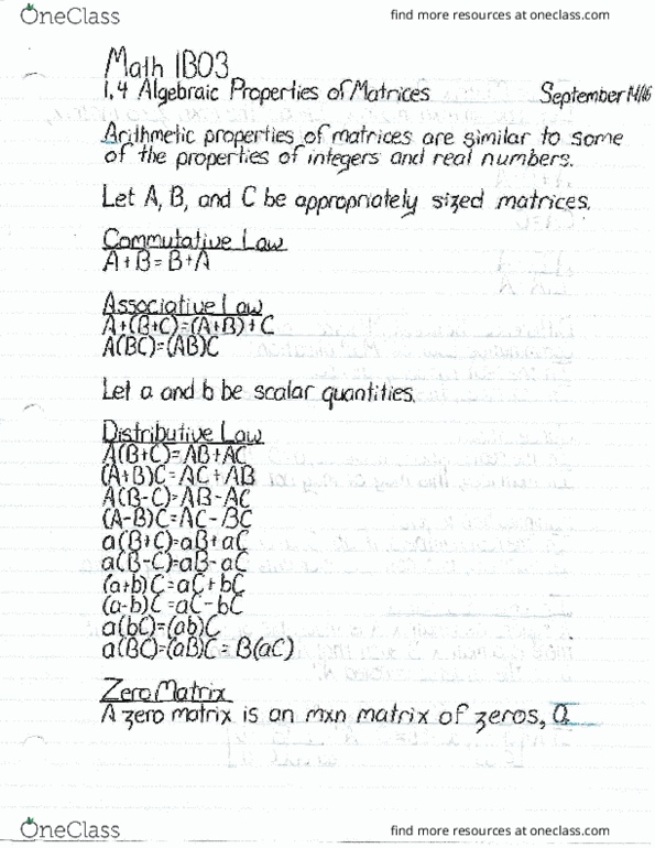 MATH 1B03 Lecture Notes - Lecture 4: Azo Compound, Identity Matrix thumbnail