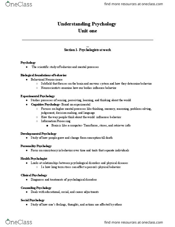 PSY 150A1 Lecture Notes - Lecture 1: Gestalt Psychology, Psych, Sigmund Freud thumbnail