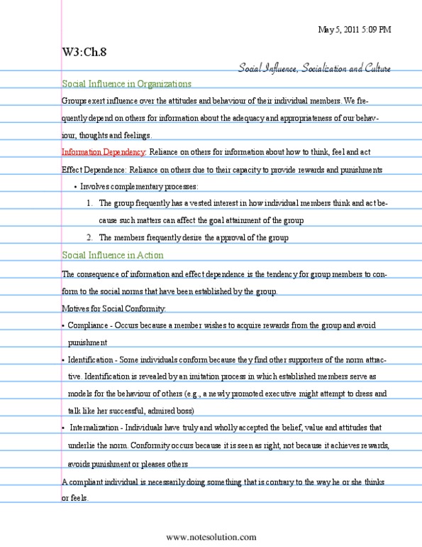 MGHB02H3 Chapter Notes - Chapter 8: Conflict Resolution, Organizational Culture, Onboarding thumbnail