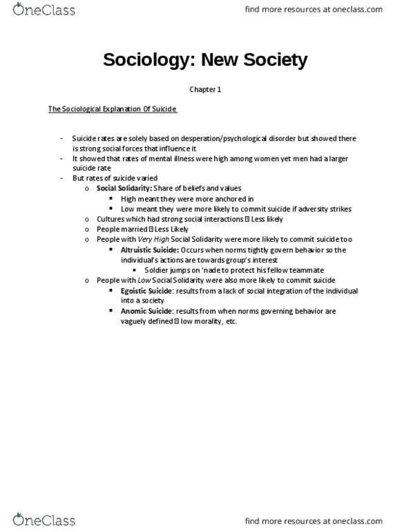 SOCIOL 1A06 Chapter Notes - Chapter 1: The Sociological Imagination, Scientific Revolution, North American Free Trade Agreement thumbnail