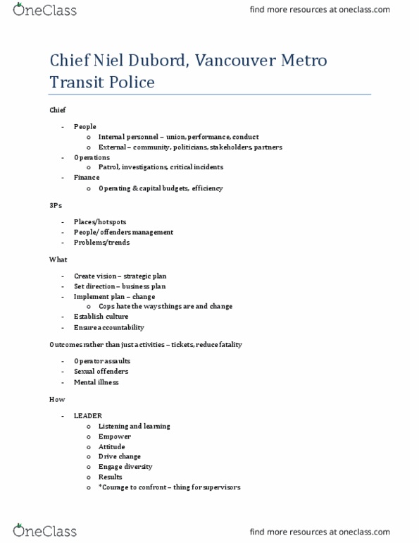 CRIM 251 Lecture Notes - Lecture 1: Metro Transit Police Department thumbnail