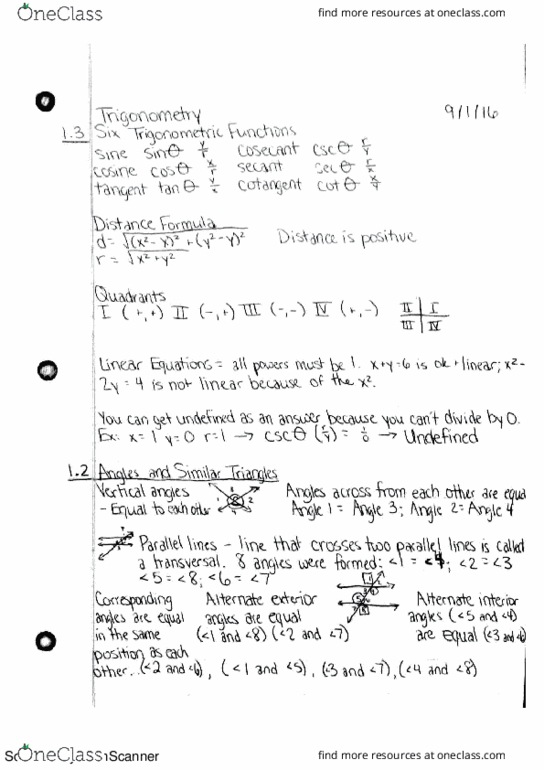 MAC 1114 Lecture 2: Trig - Week 2 thumbnail