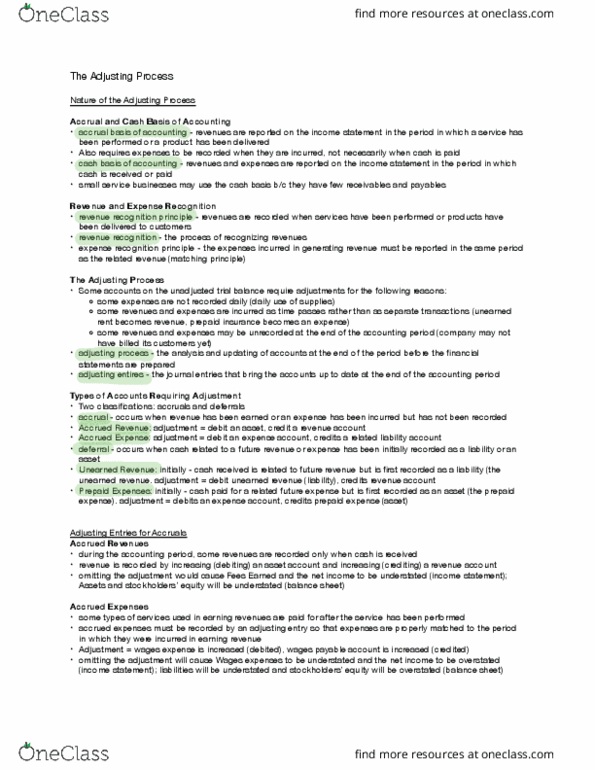 BMGT 220 Chapter Notes - Chapter 3: Accrual, Deferral, Income Statement thumbnail