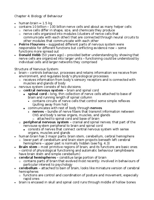 PSYC 3890 Lecture Notes - Excitatory Postsynaptic Potential, Axon Terminal, Peripheral Nervous System thumbnail