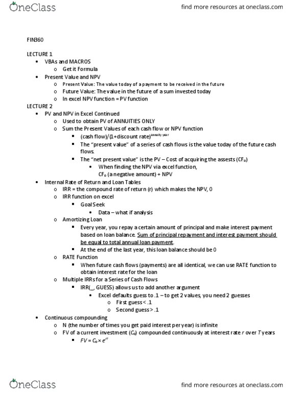 FIN 360 Lecture Notes - Lecture 1: Alphabet Inc., Cash Flow, Net Present Value thumbnail