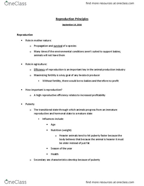 ANS 3006C Lecture Notes - Lecture 13: Secondary Sex Characteristic, Pineal Gland, Endocrine Gland thumbnail