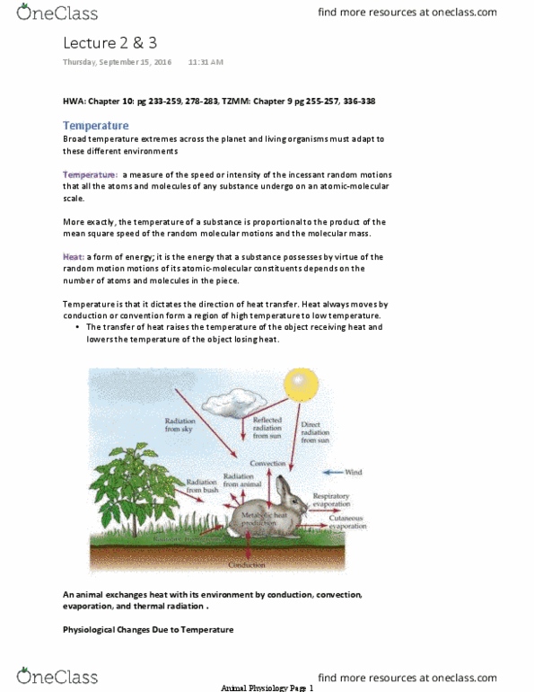 Biology 2601A/B Chapter Notes - Chapter 9,10,12: Goby, Thermal Conductivity, Ectotherm thumbnail