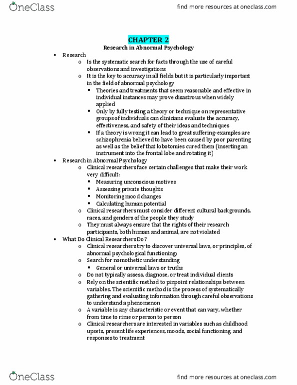 PSYCO239 Lecture Notes - Lecture 2: Howard Dully, Lobotomy, Abnormal Psychology thumbnail