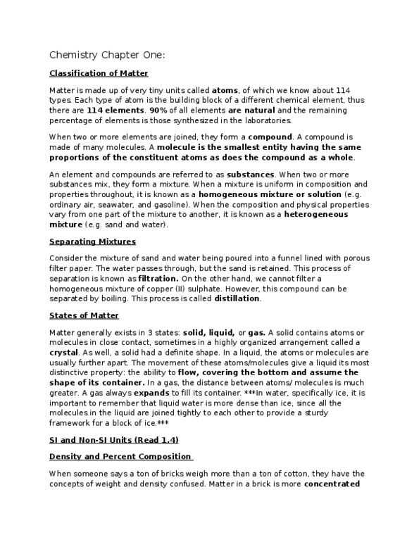 CHM 1100 Chapter Notes - Chapter 1: Osmium, Filter Paper, Intensive And Extensive Properties thumbnail