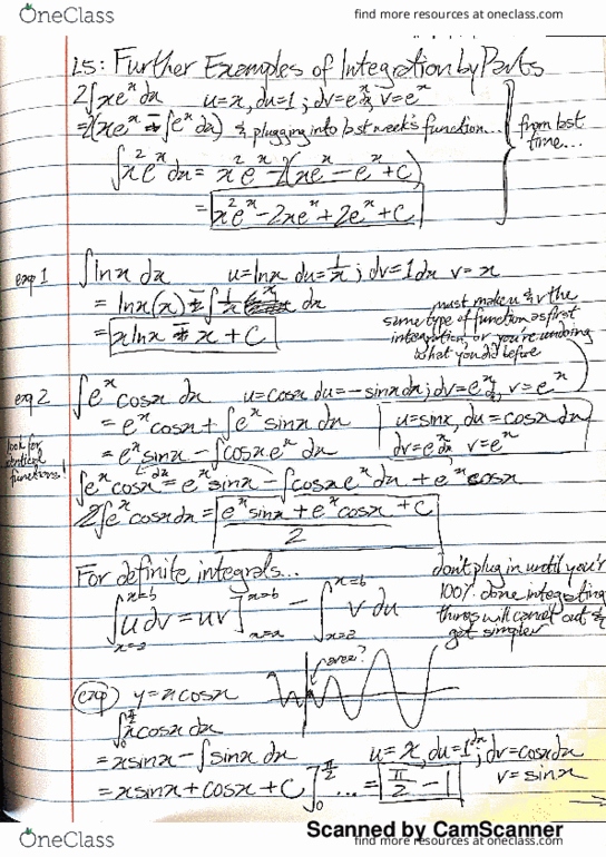MATH 0100 Lecture 5: Further Examples of Integration by Parts thumbnail