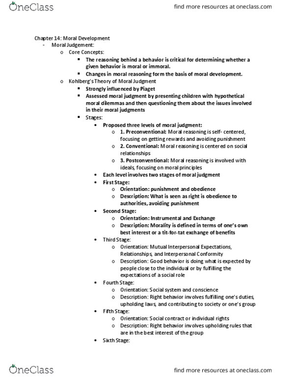 PSY 220 Lecture Notes - Lecture 14: 18 Months, Social System, Prosocial Behavior thumbnail