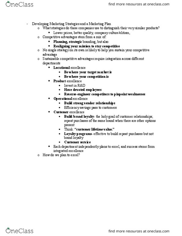 BUS 348 Lecture Notes - Lecture 2: Marketing Mix, Customer Service, Marketing Plan thumbnail