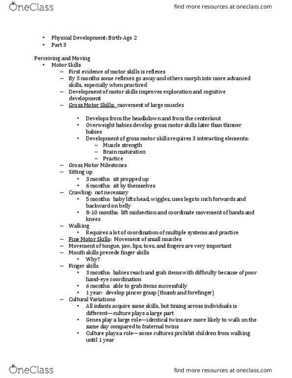 PSY 322 Lecture Notes - Lecture 8: Colostrum, Kwashiorkor, Breastfeeding thumbnail