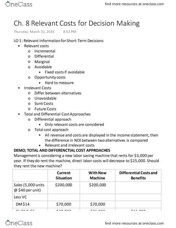 ACC 202 Chapter Notes - Chapter 8: Net Income, Income Statement, Accept (Organization) thumbnail