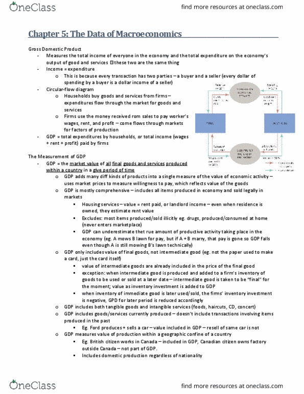 ECON 1BB3 Lecture Notes - Lecture 5: Intermediate Good, Transfer Payment, Gdp Deflator thumbnail