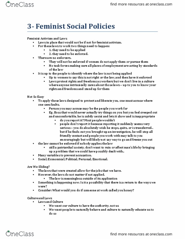 SOCSCI 2R03 Lecture 3: 3- Feminist Social Policies thumbnail