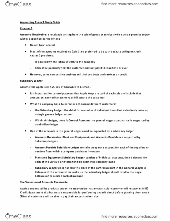 ACC 212 Lecture Notes - Lecture 1: Intangible Asset, Subledger, Asset thumbnail