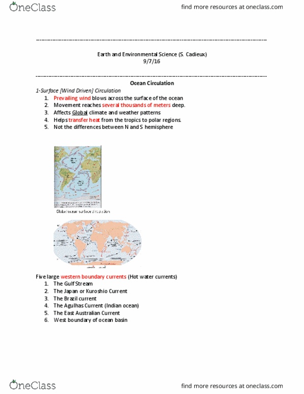 EAES 101 Lecture Notes - Lecture 7: Agulhas Current, Humboldt Current, Indian Ocean thumbnail