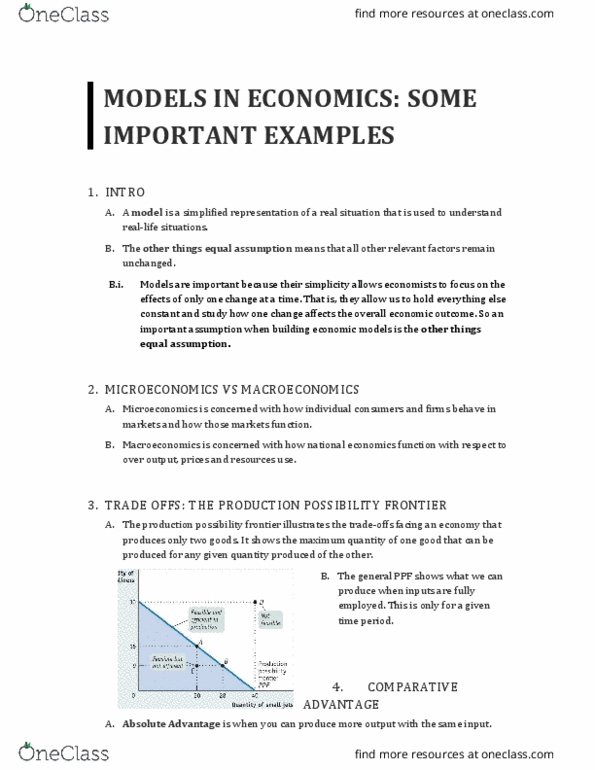 01:220:102 Chapter Notes - Chapter 2: Comparative Advantage, Opportunity Cost thumbnail