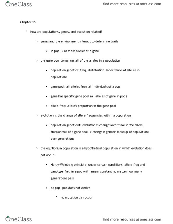 BIOLOGY 1P03 Lecture Notes - Lecture 15: Allele Frequency, Population Genetics, Genetic Drift thumbnail