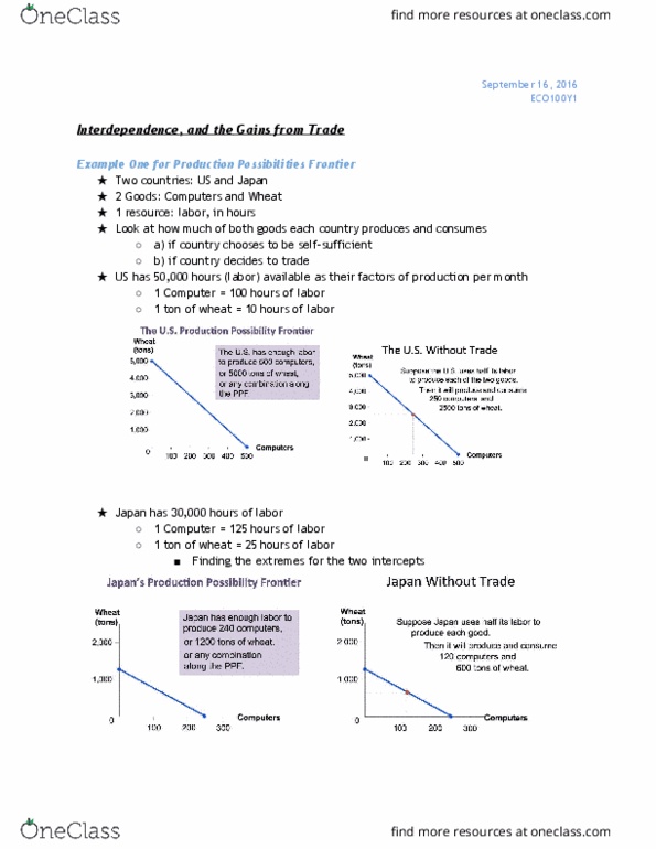 ECO101H1 Lecture Notes - Lecture 2: Comparative Advantage, Absolute Advantage, Opportunity Cost thumbnail