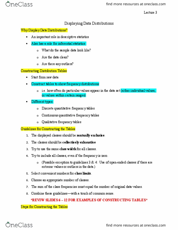 BUSI 1450U Lecture Notes - Lecture 3: Descriptive Statistics, Statistical Inference, Histogram thumbnail