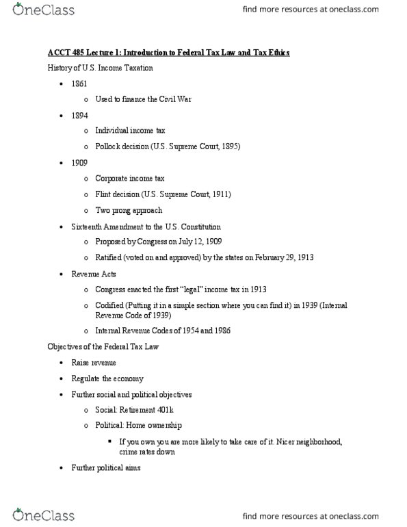 ACCT 485 Lecture Notes - Lecture 1: Income Tax, Cooking Oil, Ad Valorem Tax thumbnail