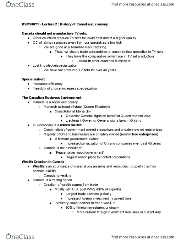 RSM100Y1 Lecture Notes - Lecture 2: Nations Of Nineteen Eighty-Four, Unifor thumbnail