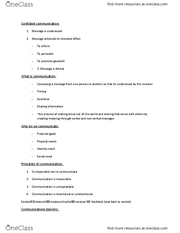 COMM 1213 Lecture Notes - Lecture 3: Chronemics, Page Layout, Eye Contact thumbnail