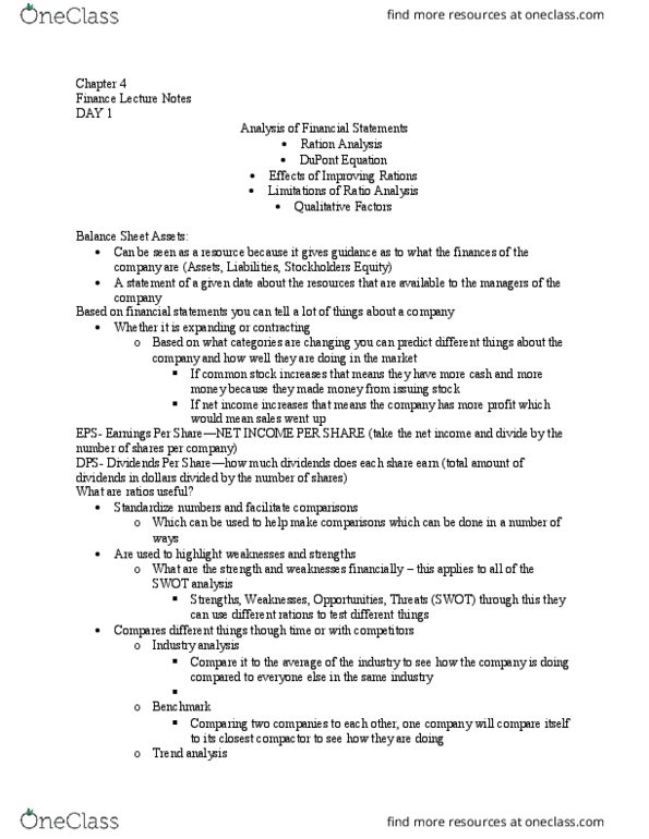 FIN 201 Lecture Notes - Lecture 6: Time Signature, Current Liability, Operating Margin thumbnail