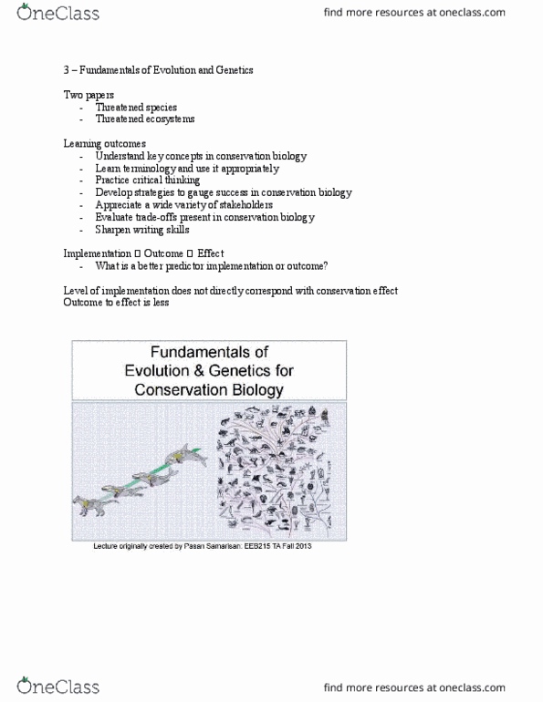 EEB215H1 Lecture Notes - Lecture 3: Genetic Drift, Speciation, Allele Frequency thumbnail