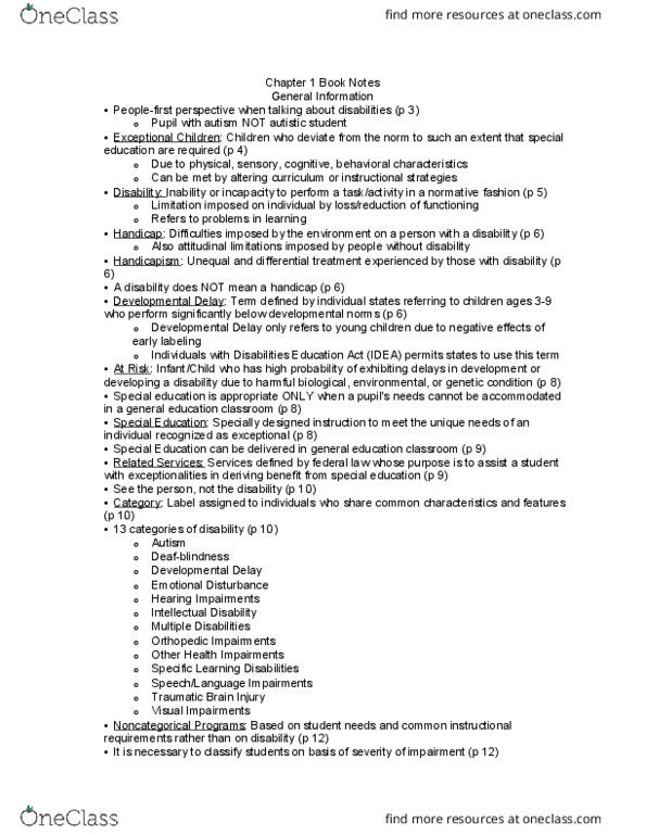 RP & SE 300 Chapter Notes - Chapter 1: Thomas Hopkins Gallaudet, Gallaudet University, Individualized Education Program thumbnail