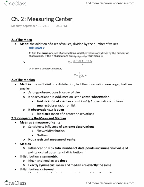 Biology 2244A/B Chapter Notes - Chapter 2: Torrey Pine, Quartile, Interquartile Range thumbnail